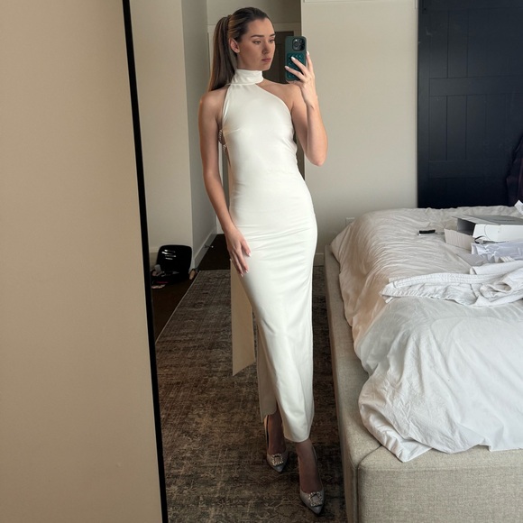 KHANUMS Kara Scarf Dress in Ivory - Picture 11 of 12